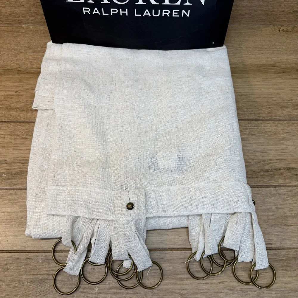 Ralph Lauren 2 Pc Window Curtains Panels 52x84 White Top Rings New